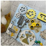 Розвиваючий дитячий бізіборд з дерева 30х40 см - image-1